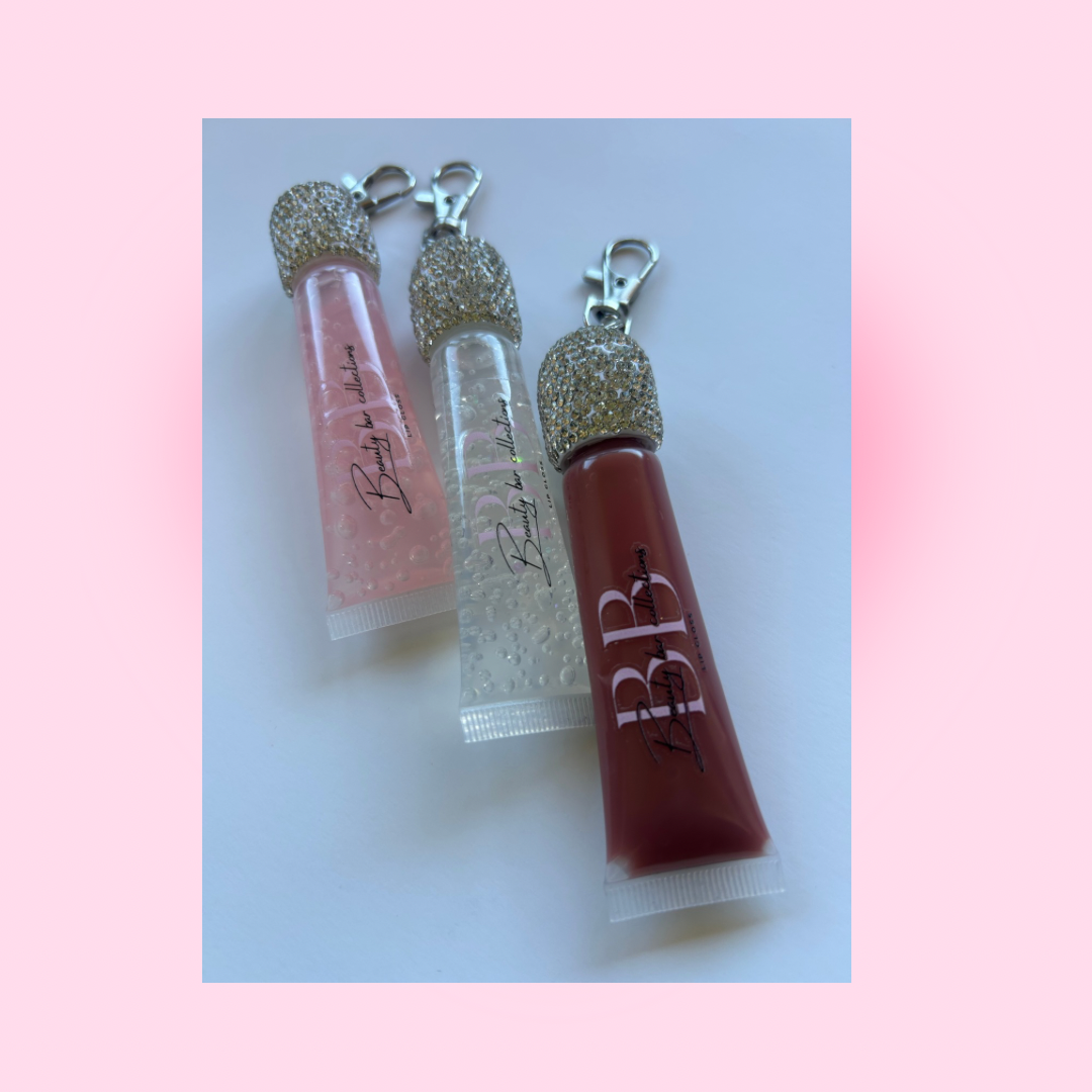 Pink kiss lipgloss keychain